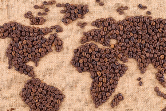 Handmade coffee map.