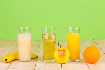 Assortment of fresh juice.