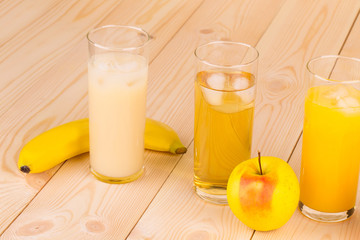 Assortment of fresh juice.