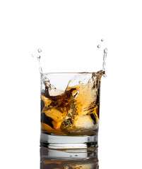 whisky splash isolated on a white