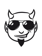Teufel hinterlistig spitzbart Sonnenbrille