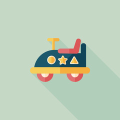toy car flat icon with long shadow