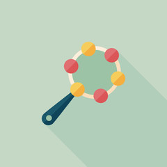 baby rattle flat icon with long shadow,EPS 10