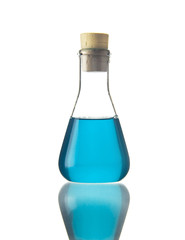 Flask with blue liquid