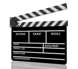 Fototapeta premium Clapper board on white background