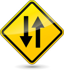 Vector two way yellow sign