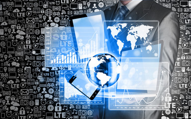 Technology in the hands of businessmen