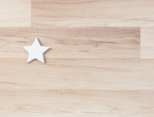 Fototapeta na wymiar handmade paper stars isolated on wooden background with shadow