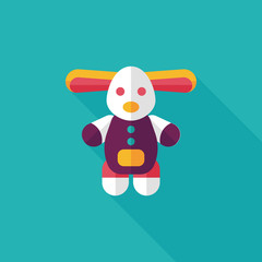 toy dog flat icon with long shadow,eps10