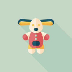 toy dog flat icon with long shadow,eps10