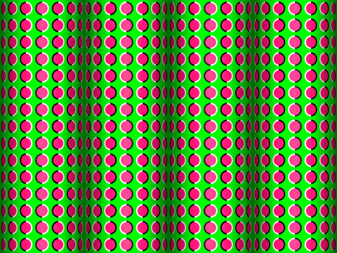 Moving Circles Optical Illusion Vector Seamless Pattern