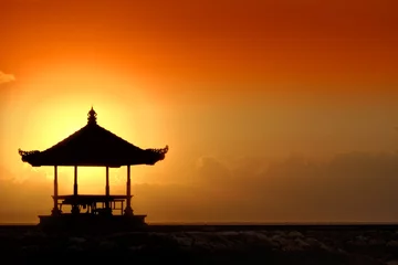 Crédence de cuisine en verre imprimé Indonésie sunset in bali beach