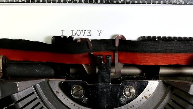 Written I LOVE YOUmade with the old typewriter