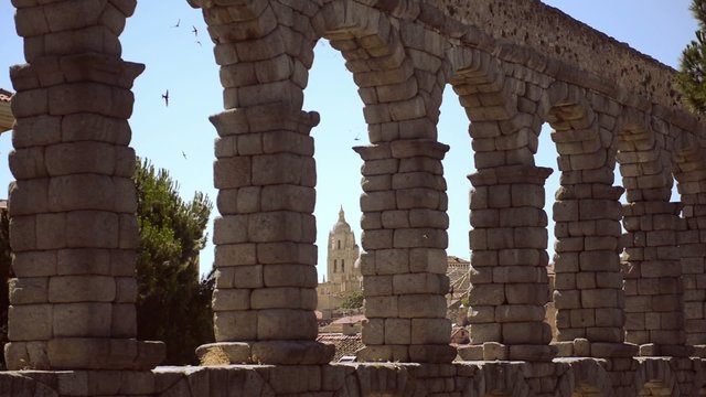 The roman aqueduct in Segovia, Spain