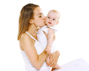 Happy sensual mother and baby