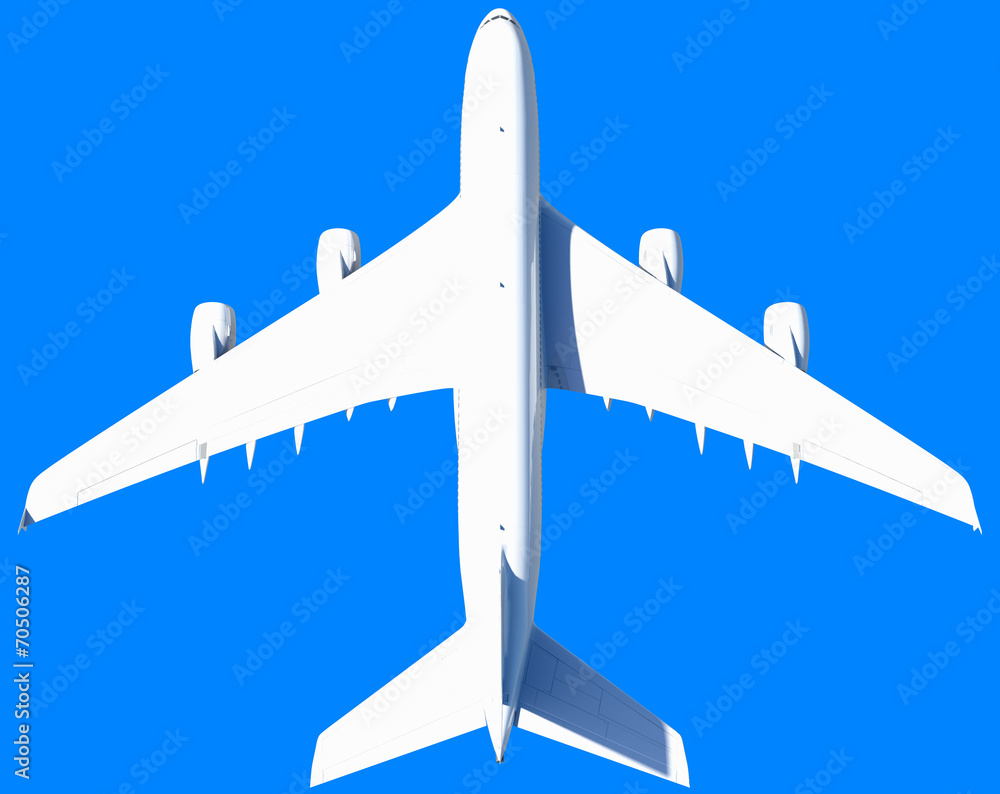 Wall mural White modern airplane