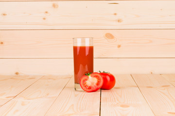 Tomato juice with parsley composition.