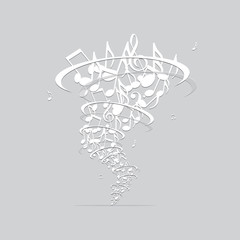 musique sur fond gris