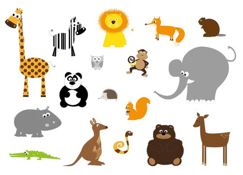 wild animals set- vectors for children