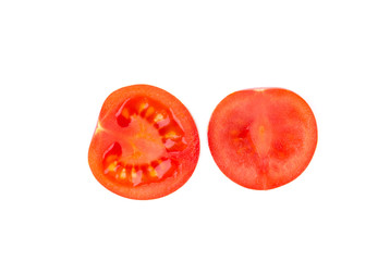 Halves of tomato.