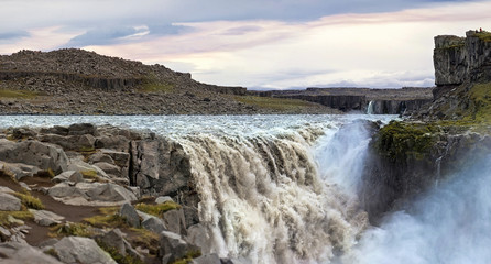 Dettifoss waterfall in Vatnajokull National Park of Iceland