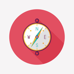compass flat icon with long shadow