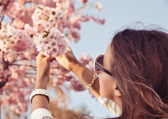 girl outdoors spring portrait