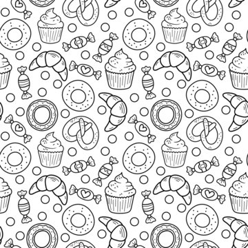 Fototapeta Sweets seamless pattern