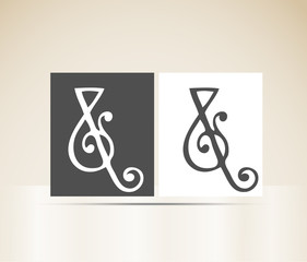 Retro alphabet letter AND art deco vintage design