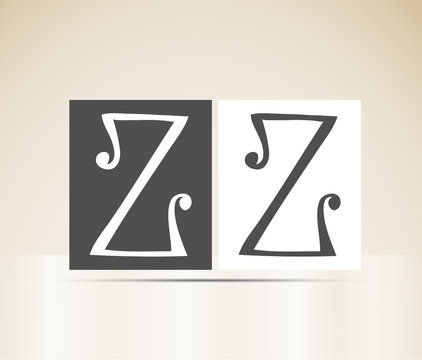 Retro alphabet letter Z art deco vintage design