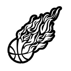 vector, flame, fire, ball, black, basketball, symbol, icon,