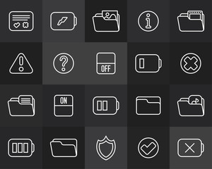 Outline icons thin flat design, modern line stroke style
