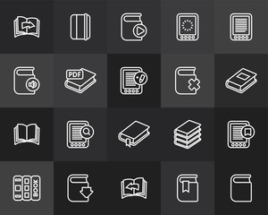 Outline icons thin flat design, modern line stroke style