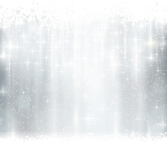 Silver winter, Christmas background with light effects