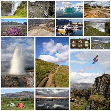 Iceland - travel photo collage