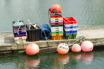 Fishing bouys, trays and paraphernalia