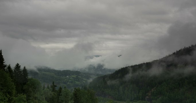 4K, Time Lapse of Oppland landscape, Norway
