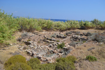 Fototapeta na wymiar Old ruins in Kefalos