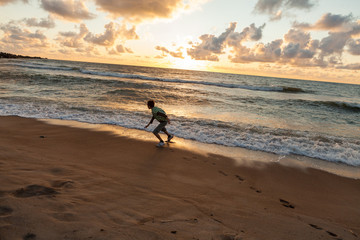 Running from the waves