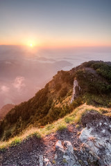 Sunrise on summer mountain ridge - Slovakia