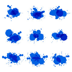 Watercolor hand painted circles set vector spot