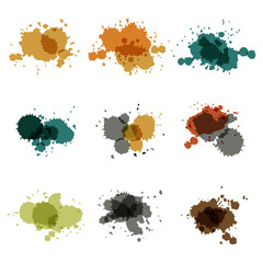 Watercolor hand painted circles set vector spot