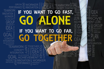 Teamwork motto business concept