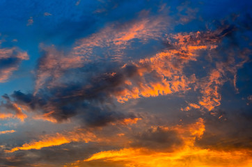 Fototapeta na wymiar Nice sunset sky background