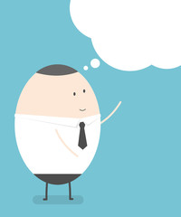 Businessman with speech bubbles