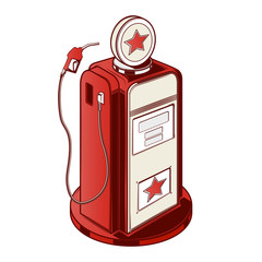 Gasoline station pump isolated on a white background