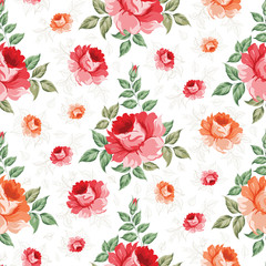 Roses, floral background, seamless pattern