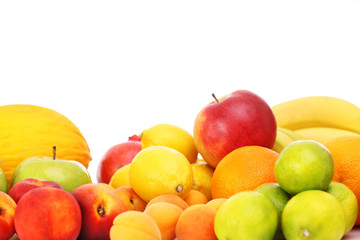 Fruits over white background