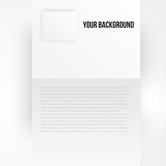 Vector paper template banner. White note