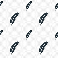Feather sign icon. Retro pen symbol.
